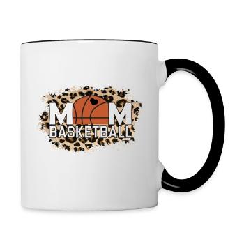 Basketball-Mutter-Leopard-Muttertag - Tasse zweifarbig - Weiß/Schwarz - Rechts