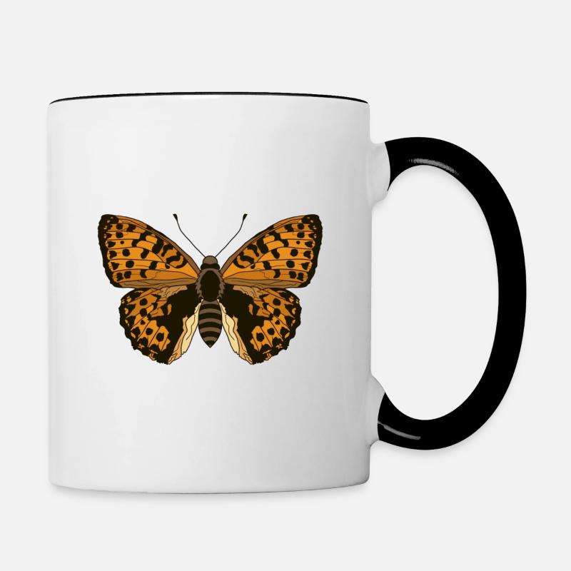 Orange Butterfly - Contrasting Mug - white/black