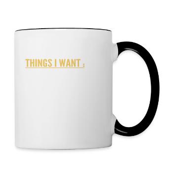Dinge, die ich will Kaffee und Katzen - I Like Cats Coffee - Tasse zweifarbig - Weiß/Schwarz - Rechts