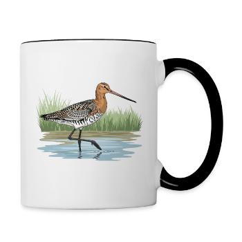 Black-tailed Godwit Limosa Limosa Waderbird - Contrasting Mug - white/black - Right