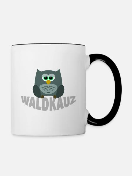 WALDKAUZ - Tasse zweifarbig - Weiß/Schwarz