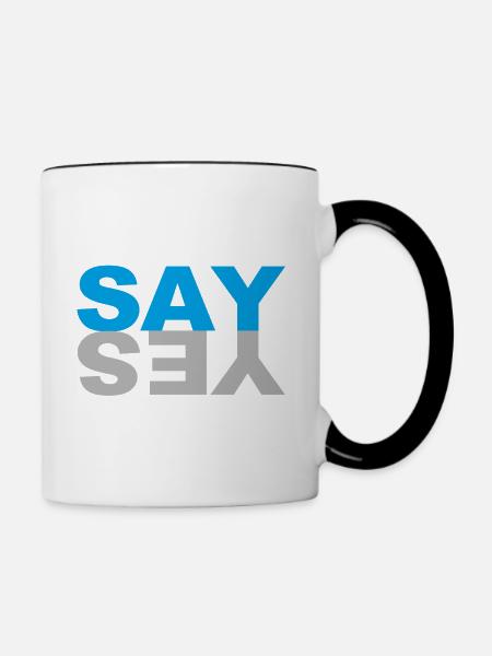 SAY YES - Tasse zweifarbig - Weiß/Schwarz