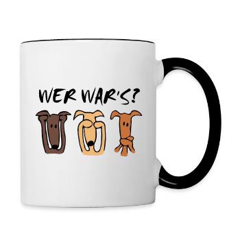 Wer war's - Tasse zweifarbig - Weiß/Schwarz - Rechts