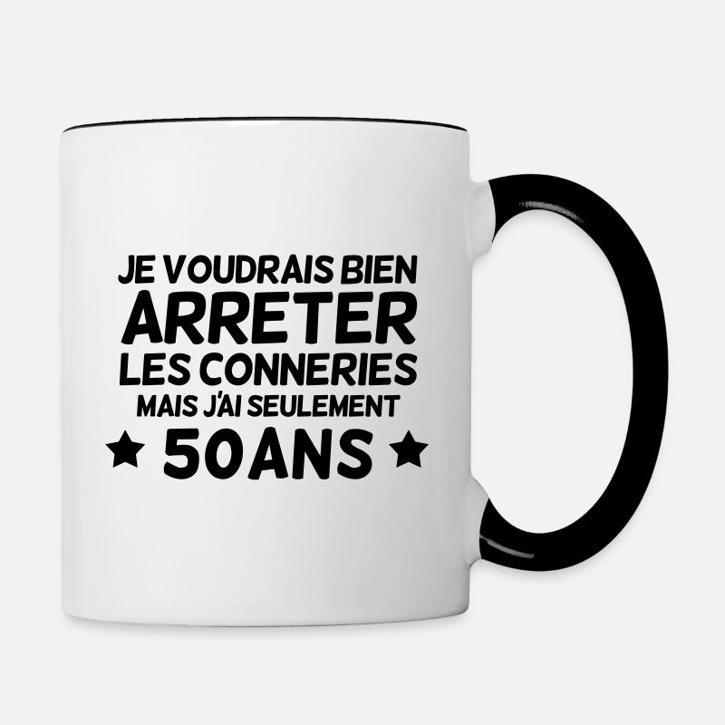 Anniversaire 50 ans - Mug contrasté - blanc/noir