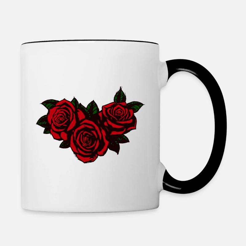 Three roses - Contrasting Mug - white/black