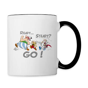 Asterix Ready Steady Go - Mug contrasté - blanc/noir - Droite