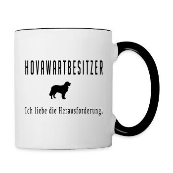 Hovawart Hund Hundespruch Hundebesitzer Hundeliebe - Tasse zweifarbig - Weiß/Schwarz - Rechts