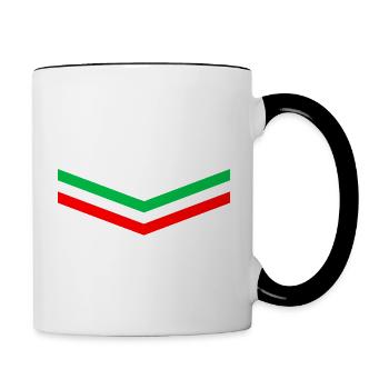 ITALIE DRAPEAU ITALIEN FOOTBALL 2021 VACANCES - Mug contrasté - blanc/noir - Droite