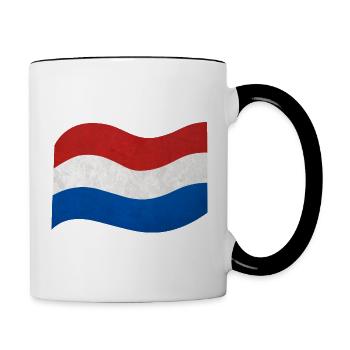 Drapeau des Pays-Bas - Mug contrasté - blanc/noir - Droite