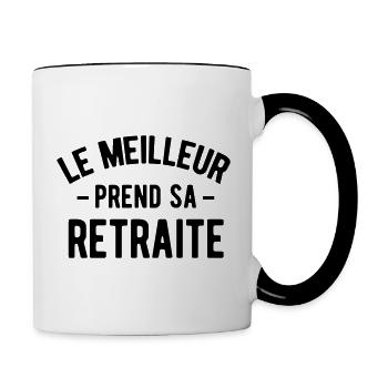 Humour retraite homme - Mug contrasté - blanc/noir - Droite
