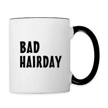 Bad Hair Day - Tasse zweifarbig - Weiß/Schwarz - Rechts