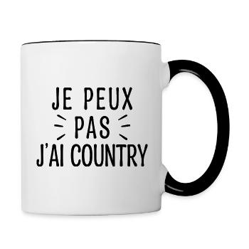 J'peux Pas J'ai Country - Mug contrasté - blanc/noir - Droite