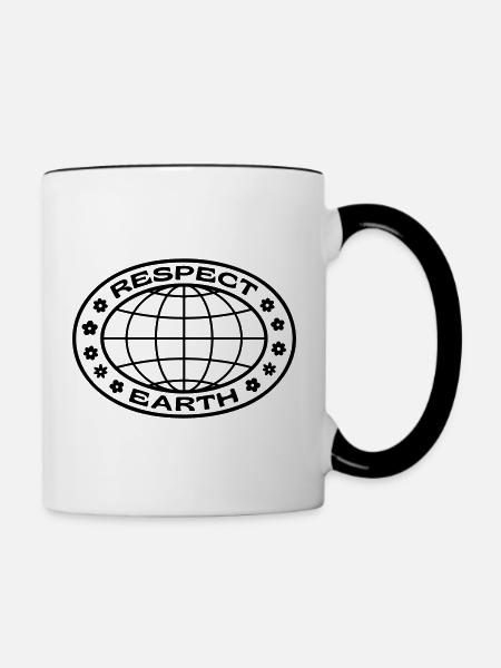 Respect Earth - Tasse zweifarbig - Weiß/Schwarz