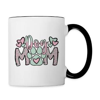 Dog Mom - Contrasting Mug - white/black - Right