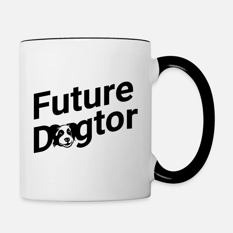 Geschenk Tierarzt Studenten - Tasse zweifarbig - Weiß/Schwarz