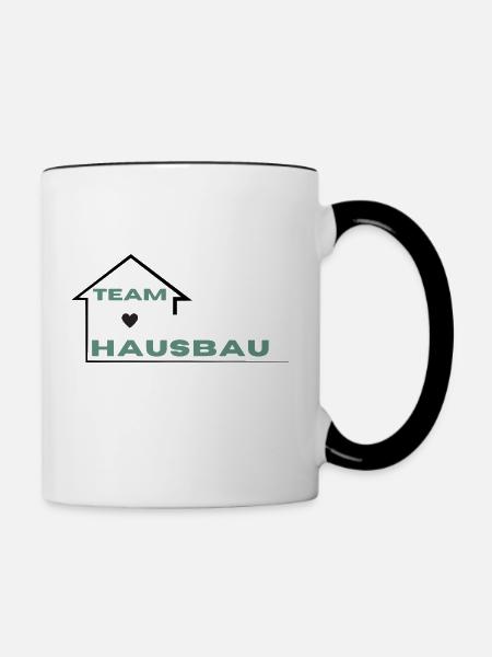 Team Hausbau - Tasse zweifarbig - Weiß/Schwarz