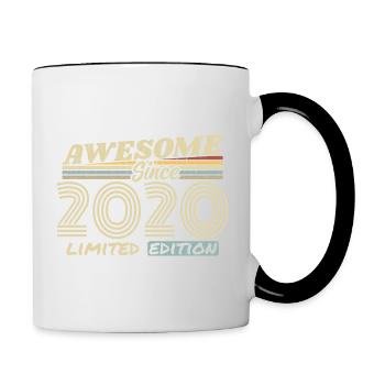 Vintage 2020 Rétro - Cadeau D’anniversaire 2020 - Mug contrasté - blanc/noir - Droite