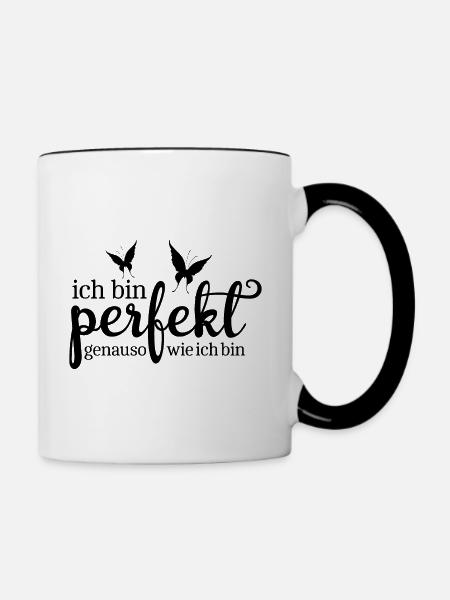 Perfekt - Tasse zweifarbig - Weiß/Schwarz
