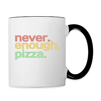 Never Enough Pizza - Pizza Lovers - ApriNoeScor - Tasse zweifarbig - Weiß/Schwarz - Rechts