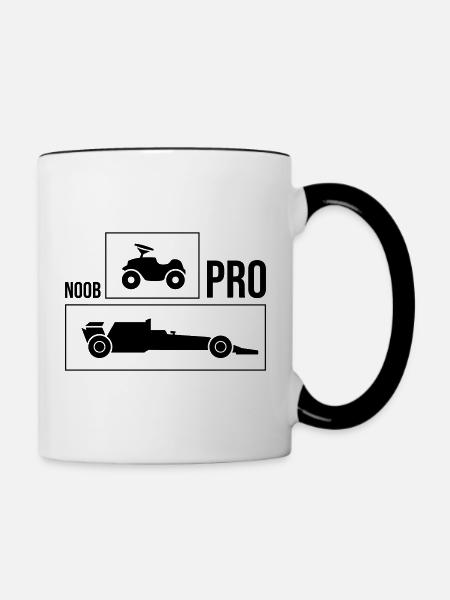 Rennauto Noob Pro - Tasse zweifarbig - Weiß/Schwarz