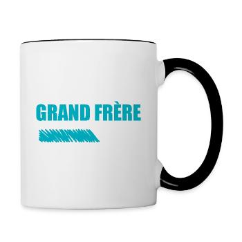 Bientôt Grand frère Cadeau Futur Grand frère - Mug contrasté - blanc/noir - Droite