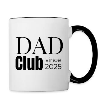 Papa Club – offizielles Gründungsjahr 2025 - Tasse zweifarbig - Weiß/Schwarz - Rechts