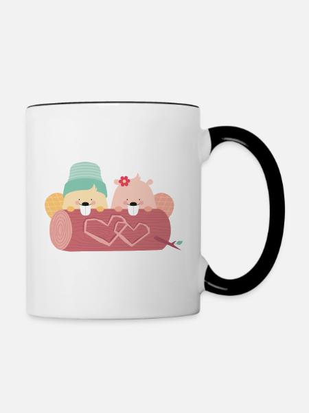 BEAVER DATE - Tasse zweifarbig - Weiß/Schwarz