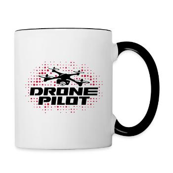 drone pilot - Contrasting Mug - white/black - Right