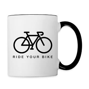 Bicycle - Ride your bike - Contrasting Mug - white/black - Right