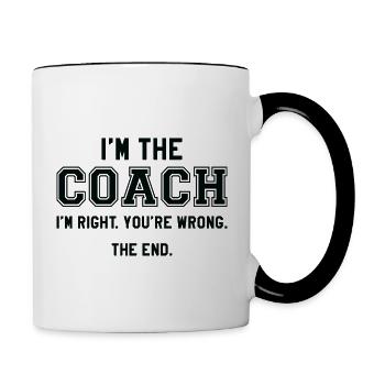 Ik ben de coach. - Mok tweekleurig - wit/zwart - Rechts