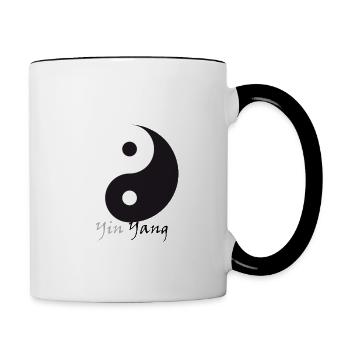 Yin Yang - Tasse zweifarbig - Weiß/Schwarz - Rechts