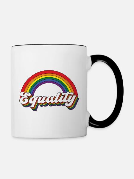 Equality Rainbow - Tasse zweifarbig - Weiß/Schwarz