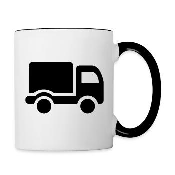 Truck Truck Truck Icon Symbol Sign - Mug contrasté - blanc/noir - Droite