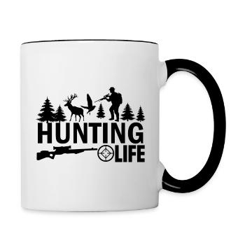 Vie de chasse - Mug contrasté - blanc/noir - Droite