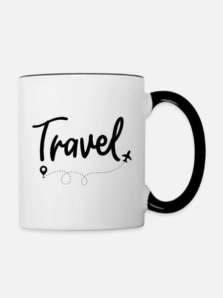 Travel - Tasse zweifarbig - Weiß/Schwarz