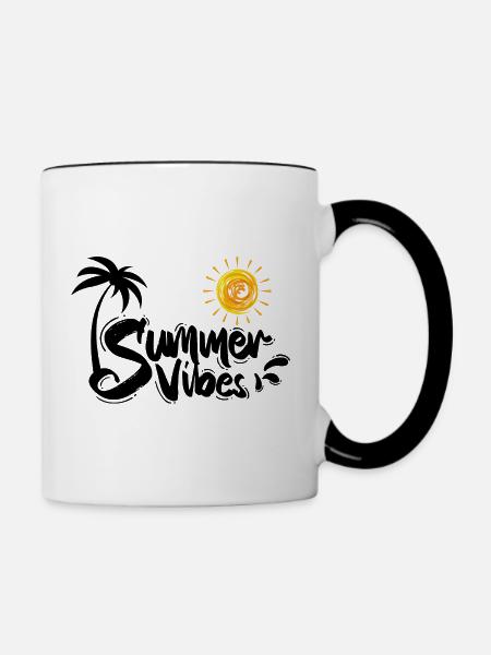 Summer Vibes - Tasse zweifarbig - Weiß/Schwarz