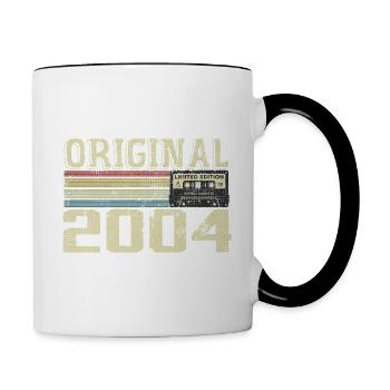 2004 Geburtstagsfeiern - 2004 Retro Geschenk - Tasse zweifarbig - Weiß/Schwarz - Rechts