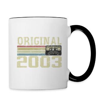 2003 Geburtstagsfeiern - Retro Geschenk 2003 - Tasse zweifarbig - Weiß/Schwarz - Rechts