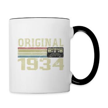 1934 Fêtes D’anniversaire - Cadeau Retro 1934 - Mug contrasté - blanc/noir - Droite