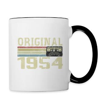 1954 Fêtes D’anniversaire - Cadeau Retro 1954 - Mug contrasté - blanc/noir - Droite