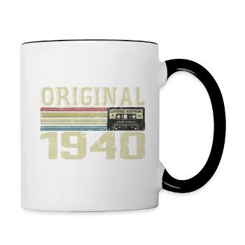 Geburtstagspartys der 1940er Jahre - Retro-Geschenk der 1940er Jahre - Tasse zweifarbig - Weiß/Schwarz - Rechts