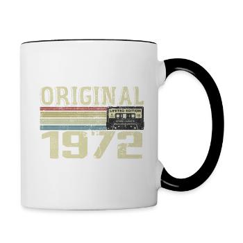 1972 Birthday Parties - Retro 1972 Gift - Contrasting Mug - white/black - Right