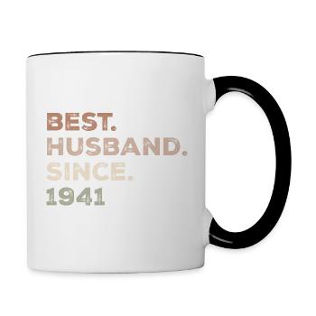 Best Husband Since 1941 Birthday Gift - Contrasting Mug - white/black - Right