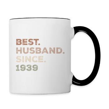 Meilleur Mari Depuis 1939 Cadeau D’anniversaire - Mug contrasté - blanc/noir - Droite
