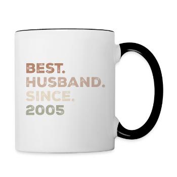 Bester Ehemann seit 2005 Geburtstagsgeschenk - Tasse zweifarbig - Weiß/Schwarz - Rechts