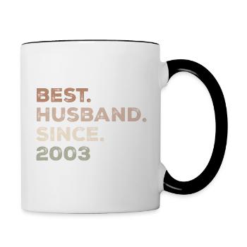 Bester Ehemann seit 2003 Geburtstagsgeschenk - Tasse zweifarbig - Weiß/Schwarz - Rechts