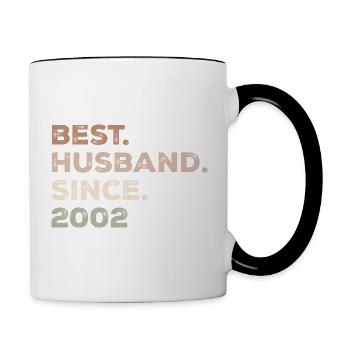 Meilleur Mari Depuis 2002 Cadeau D’anniversaire - Mug contrasté - blanc/noir - Droite