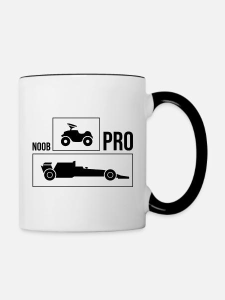 Noob vs Pro Car - Tasse zweifarbig - Weiß/Schwarz