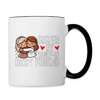 SISTER: MY BUILT-IN BESTFRIEND - Contrasting Mug - white/black - Right