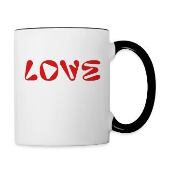 Love - Tasse zweifarbig - Weiß/Schwarz - Rechts
